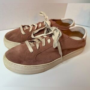 Soludos Womens Ibiza Platform Sneakers Pink Leather Lace Up Streetwear Casual 10